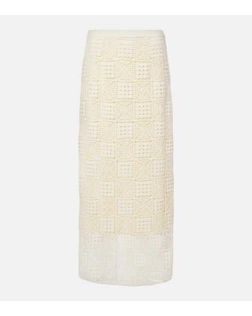 Sir Natural Rayure Crochet Cotton Maxi Skirt