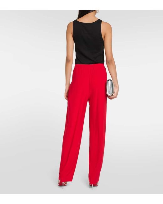 Norma Kamali Red Low-Rise-Hose