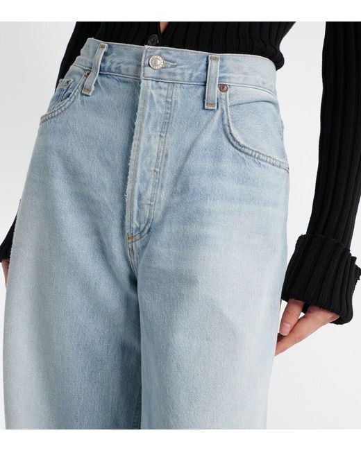 Agolde Blue Low Slung Baggy Wide-Leg Jeans