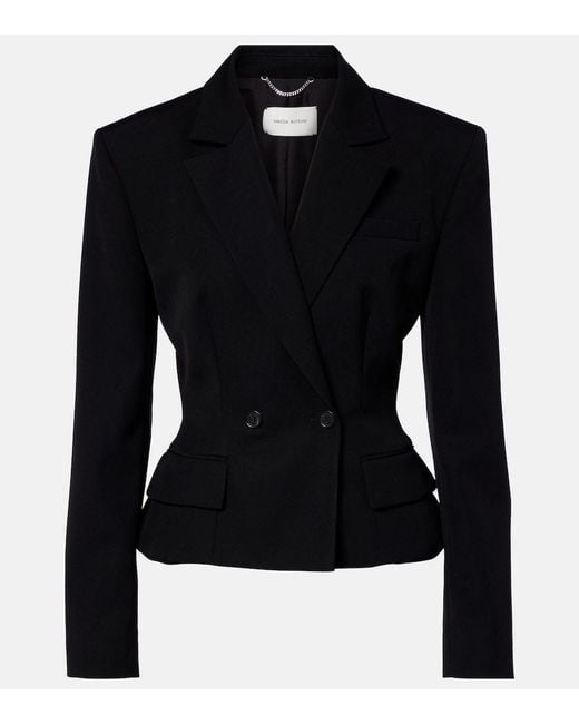 Magda Butrym Black Peplum Wool Blazer