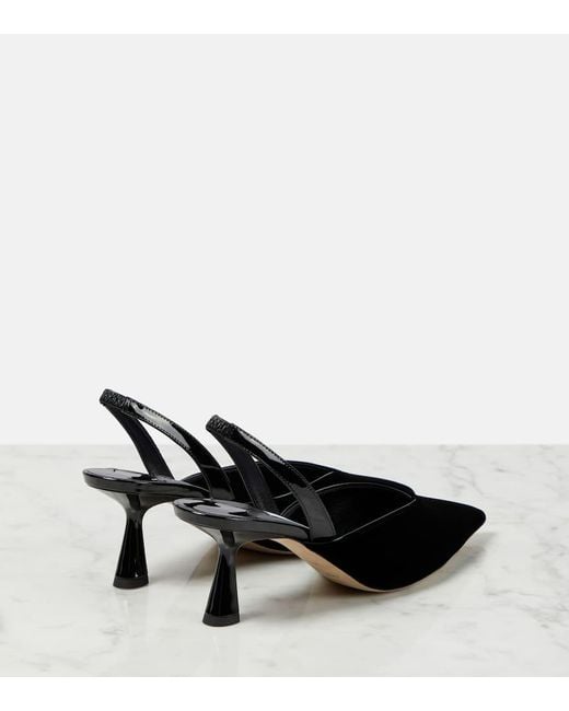 [Jimmy Choo] Maryanne ベルベット スリングバック パンプス JIMMY CHOO Maryanne 65 velvet and patent-leather slingback