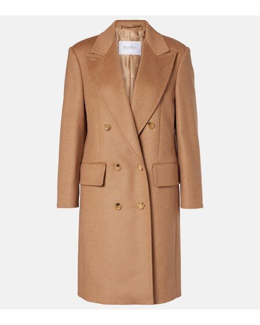 Max Mara Brown Cosa Double-Breasted Camel Hair Coat