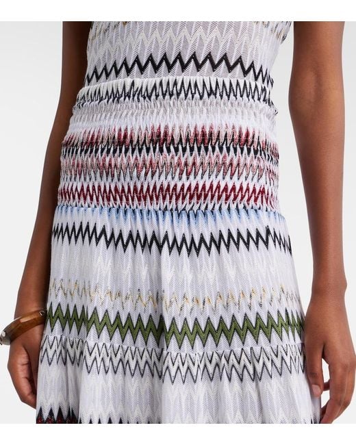Missoni White Zigzag Maxi Skirt