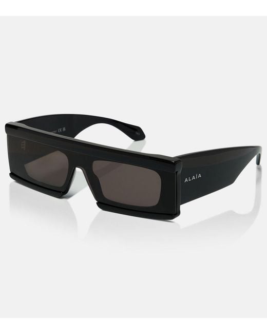 Alaïa Black Logo Flat-Top Sunglasses