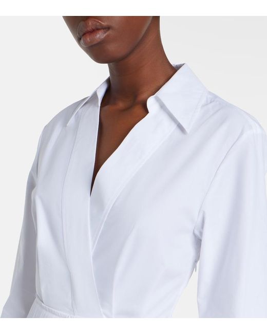 Joseph White Kathe Cotton Poplin Midi Dress