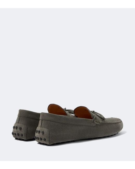 Tod's Green Gommino Suede Driving Shoes for men