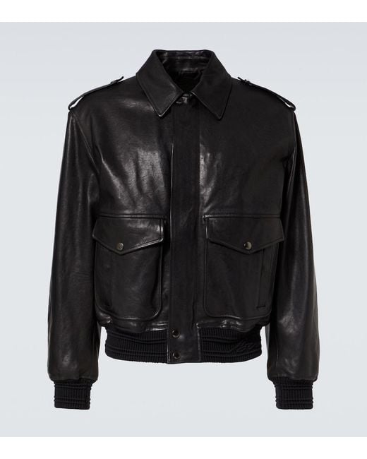 Burberry Black Leather Jacket for men