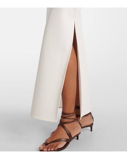 Khaite White Lilth Crepe Jersey Pencil Skirt