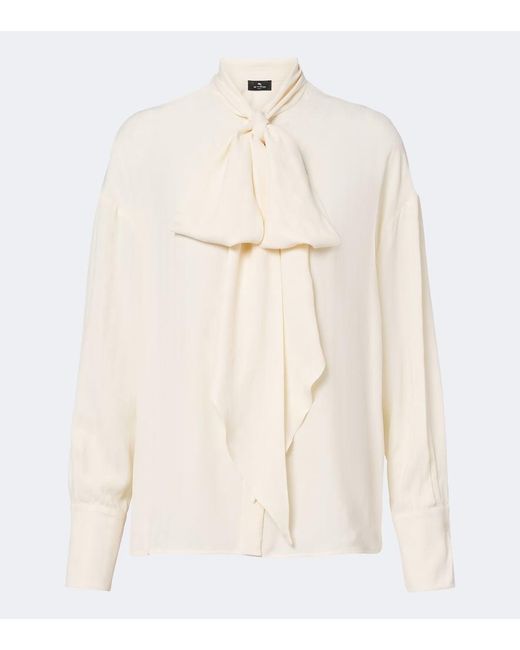 Etro Natural Jacquard Georgette Blouse