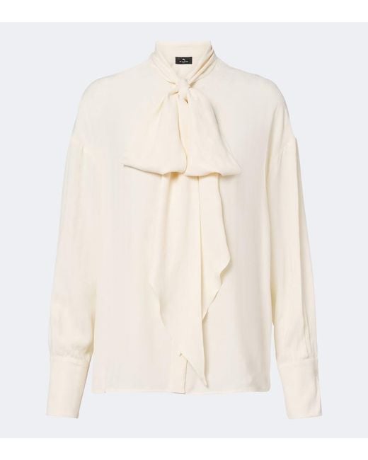 Etro Natural Jacquard Georgette Blouse