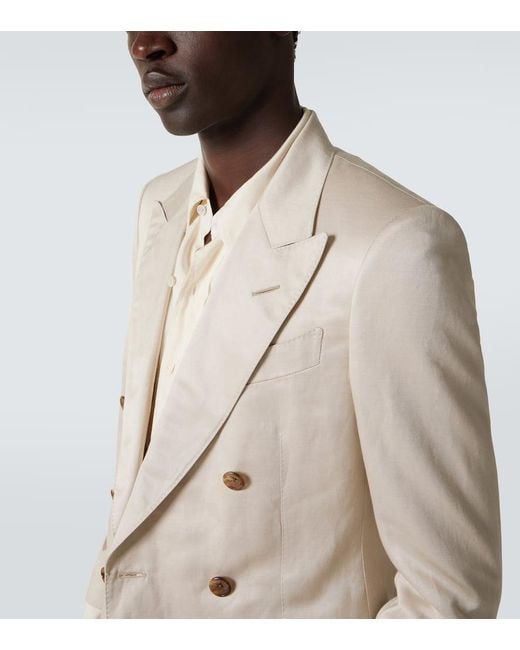 Tom Ford White Silk And Linen Twill Suit for men