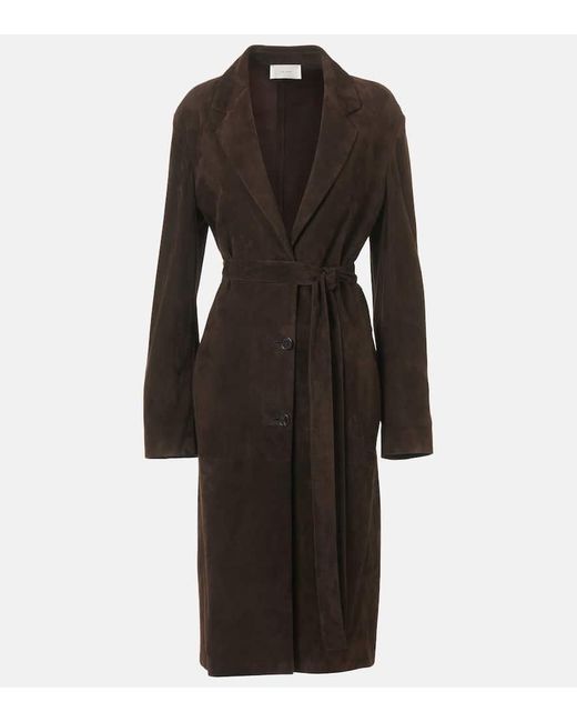 The Row Black Babilonia Suede Coat