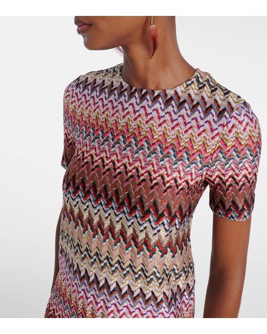 Missoni Red Zig Zag Lame Minidress