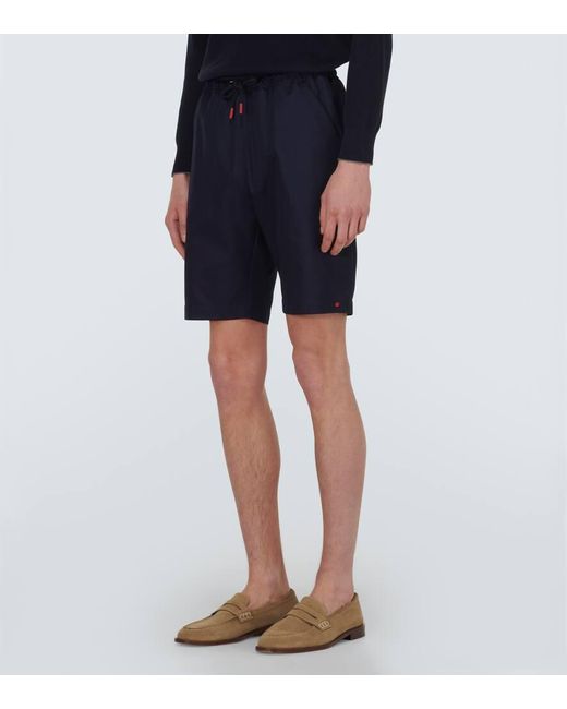 Kiton Blue Cotton Shorts for men