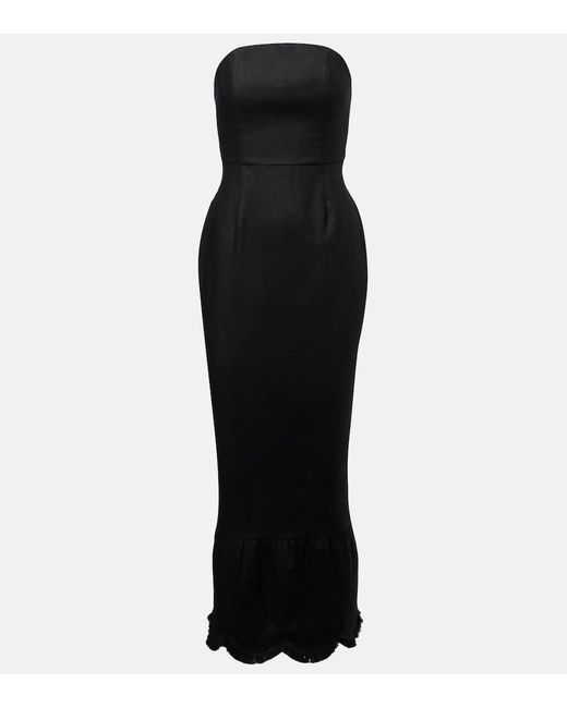 Posse Black Essie Strapless Linen Gown