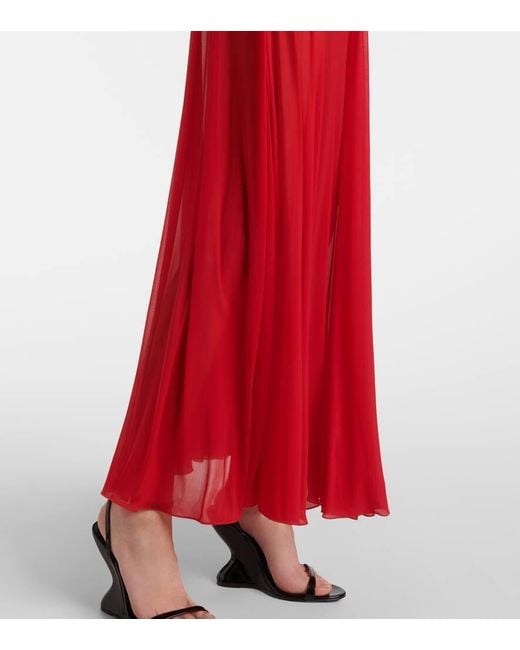Magda Butrym Red Ruched Cocktail Dress