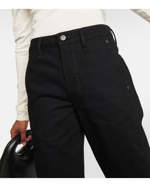 Lemaire Black Mid-Rise Slim-Straight Jeans