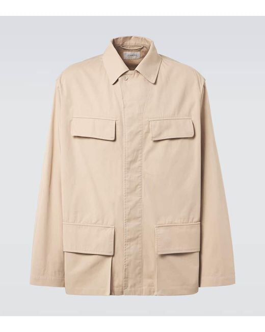 Lemaire Natural Cotton Twill Overshirt for men