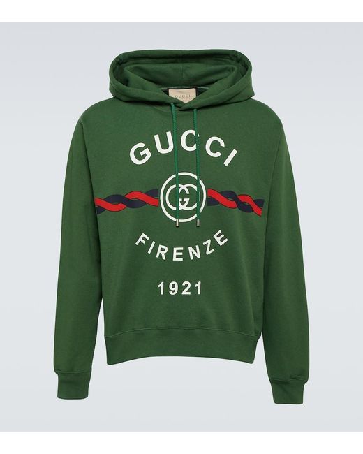 Gucci Pullover Aus Baumwolle Mit GG Und Torchon-Motiv in Green für Herren