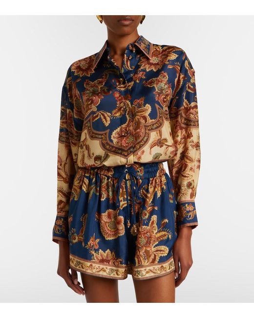 Zimmermann Multicolor Aster Printed Silk Shirt