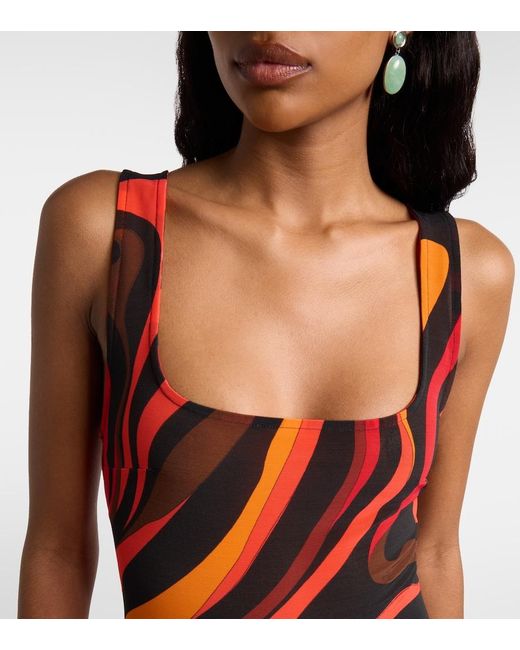 Emilio Pucci Red Marmo Draped Minidress
