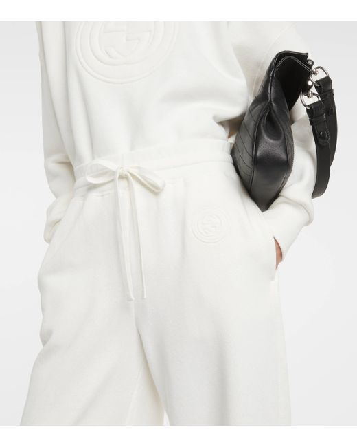Pantalon ample Interlocking G en coton Gucci en coloris White