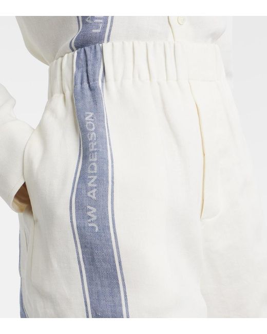 J.W. Anderson White Linen Shorts