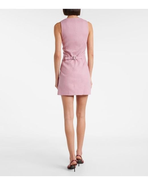 Faithfull The Brand Pink Jaques Linen Minidress