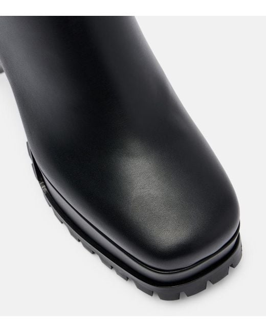 Gianvito Rossi Black Harlem Leather Platform Ankle Boots