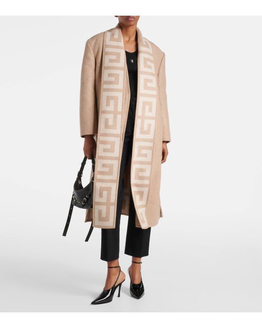Manteau en laine et soie Givenchy en coloris Natural