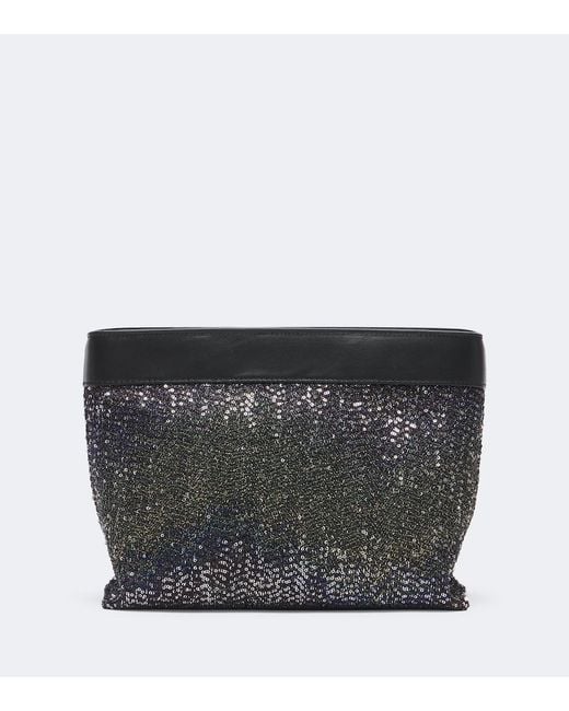 Missoni Black Sequined Leather-Trimmed Clutch