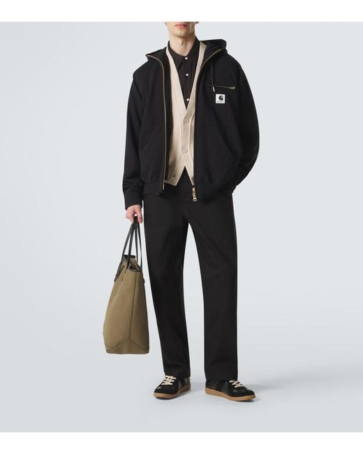 Sacai Black X Carhartt Cotton Jersey Hoodie for men
