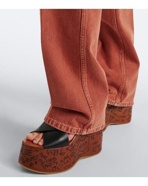 Chloé Red Straight Jeans
