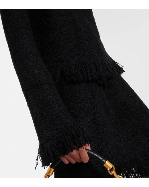 Chloé Black Wool-blend Tweed Jacket