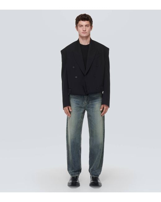 Balenciaga Blue Mid-rise Tapered Jeans for men