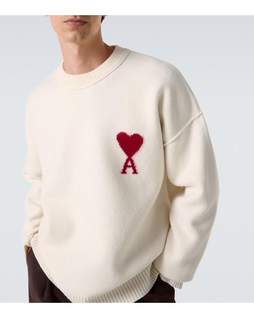 Pullover Ami De Cour di AMI in White da Uomo
