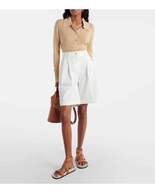 Totême  White Bermuda-Shorts aus Baumwoll-Twill