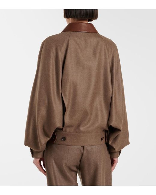 Loro Piana Brown Kiefer Cashmere And Silk Bomber Jacket