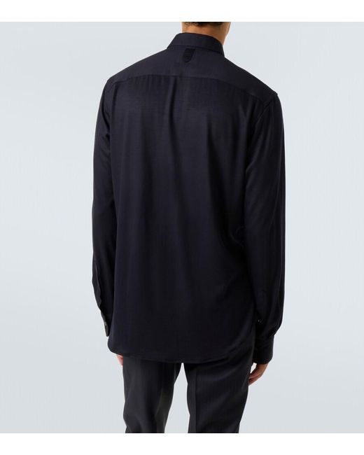 Canali Blue Wool Shirt for men