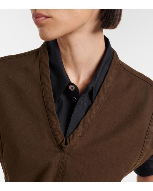 Lemaire Brown Belted Cotton Twill Top