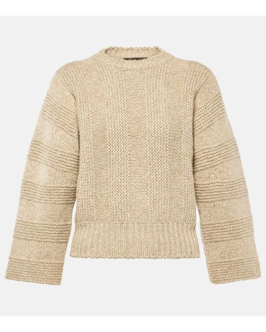 Loro Piana Natural Mashu Striped Cashmere Sweater