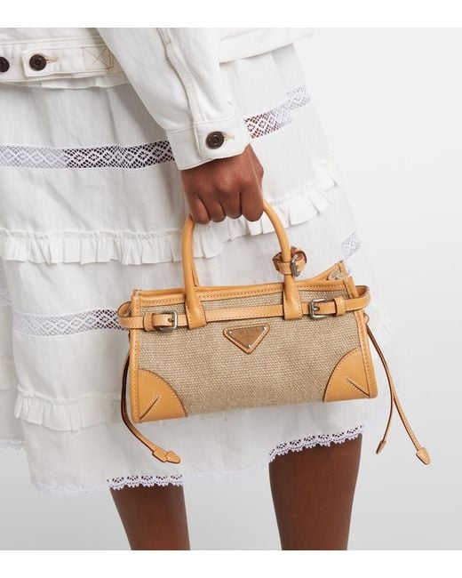 Prada Metallic Bonnie Small Top-Handle Bag