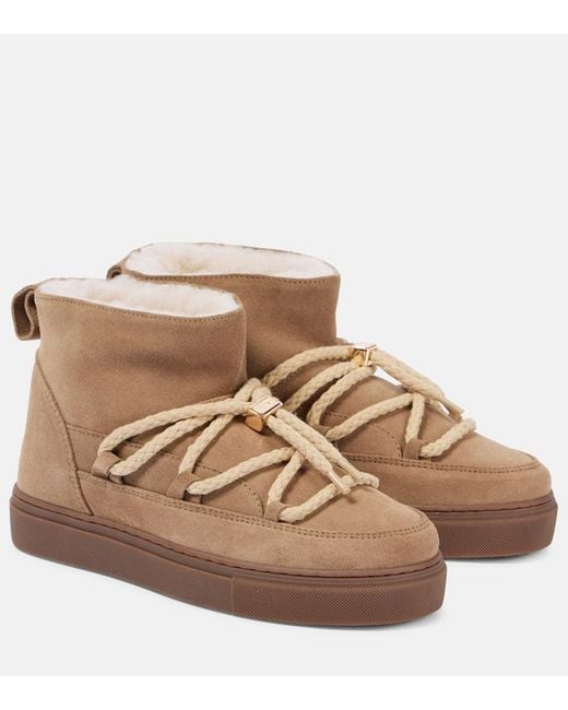 Inuikii Brown Shearling-Lined Suede Ankle Boots