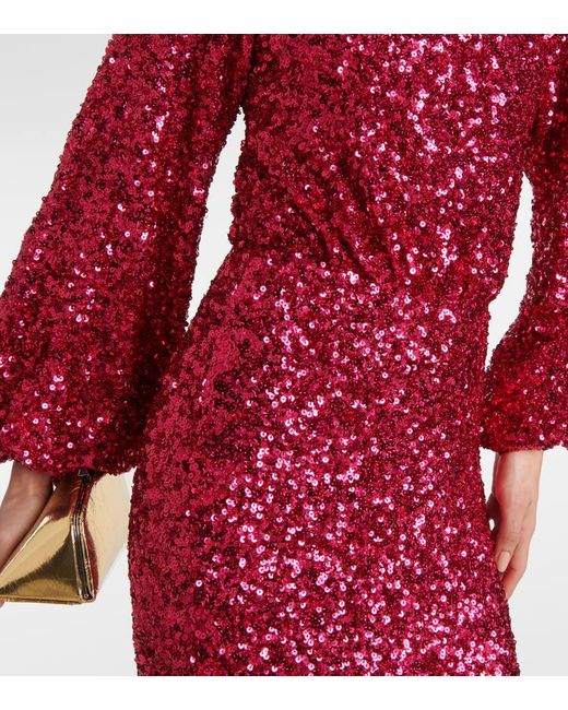 ROTATE BIRGER CHRISTENSEN Red Maxikleid Mit Pailletten
