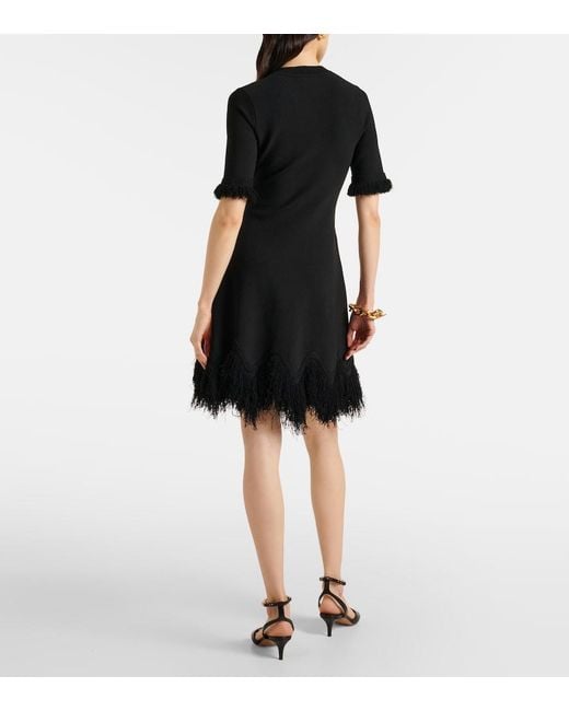 Ulla Johnson Black Vittoria Fringed Minidress