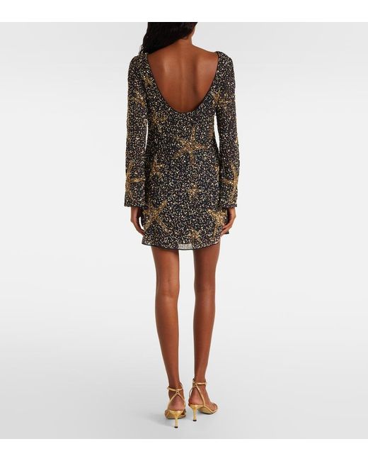 Rixo Black Ilse Sequined Minidress