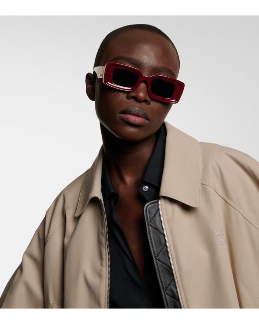Loewe Brown Anagram Rectangular Sunglasses