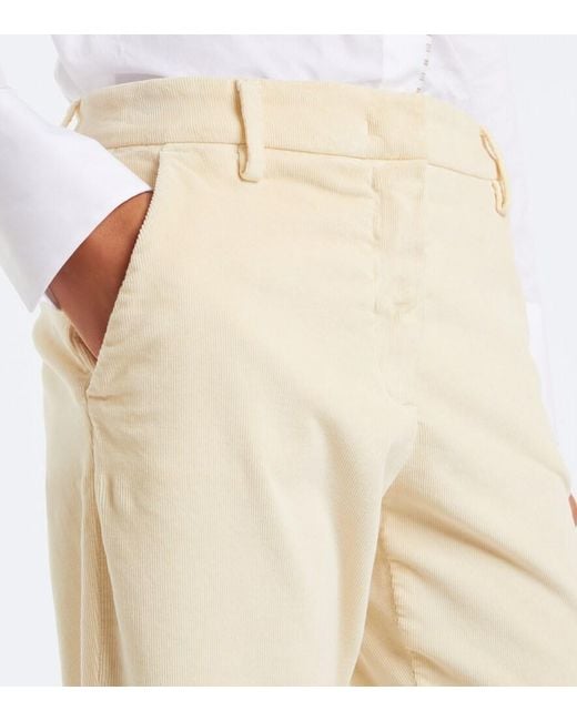 Eleventy Natural New York Cotton-Blend Tapered Pants