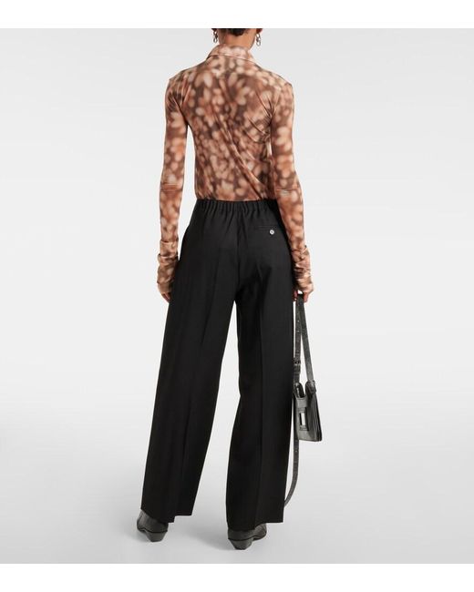 Acne Black Mid-Rise Wide-Leg Pants