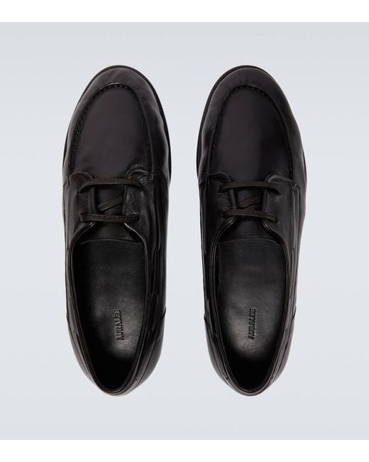 Auralee Segelschuhe Aus Leder in Black für Herren